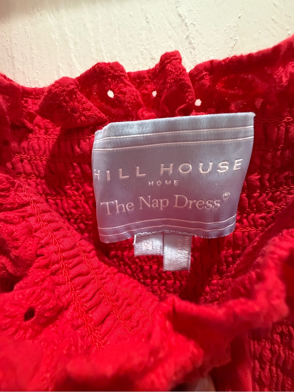 Hill House Red Puff Sleeve Smocked Midi Dress - Picture 2 of 3